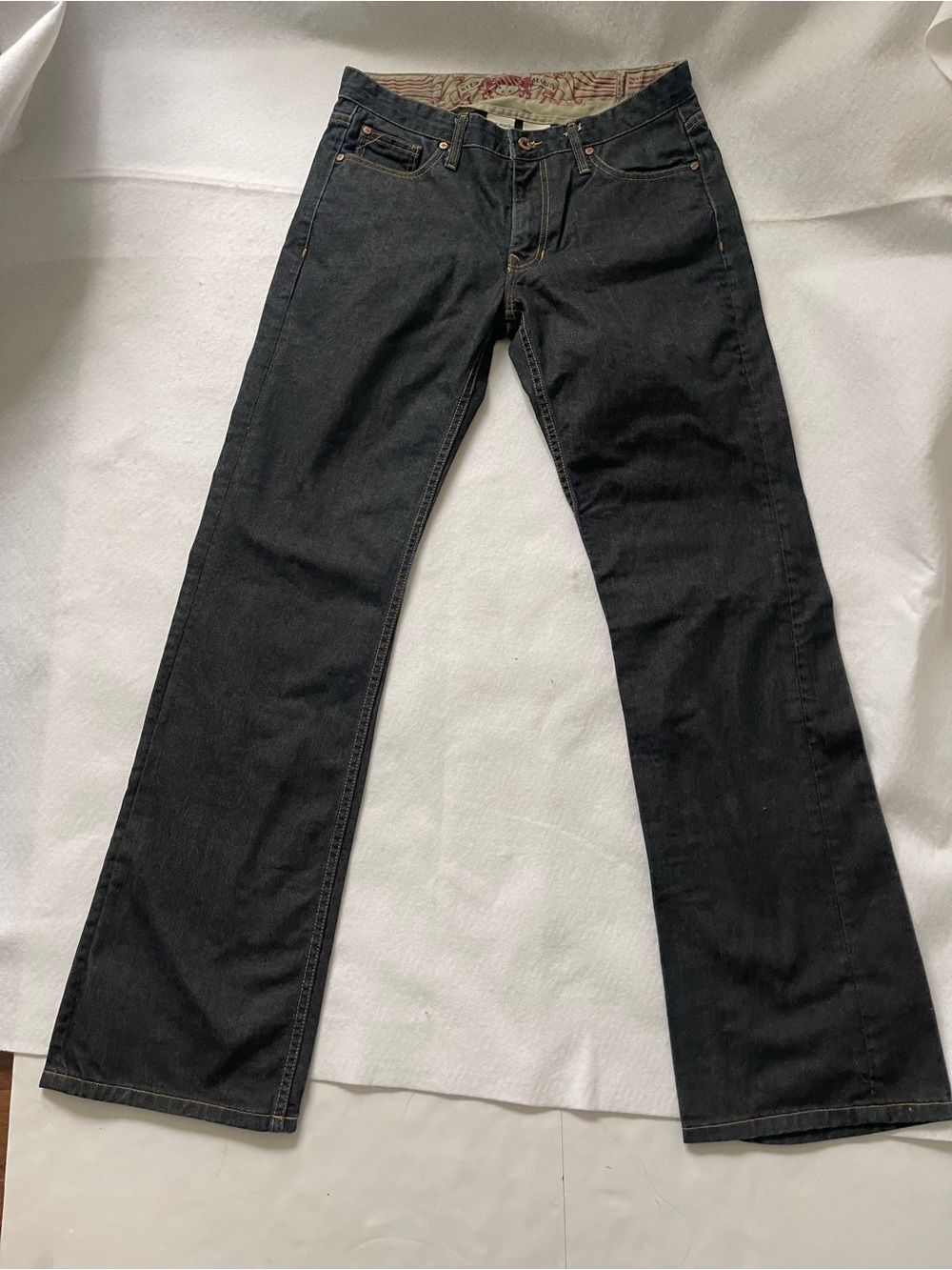 Men's Black Denim Straight-Leg Jeans